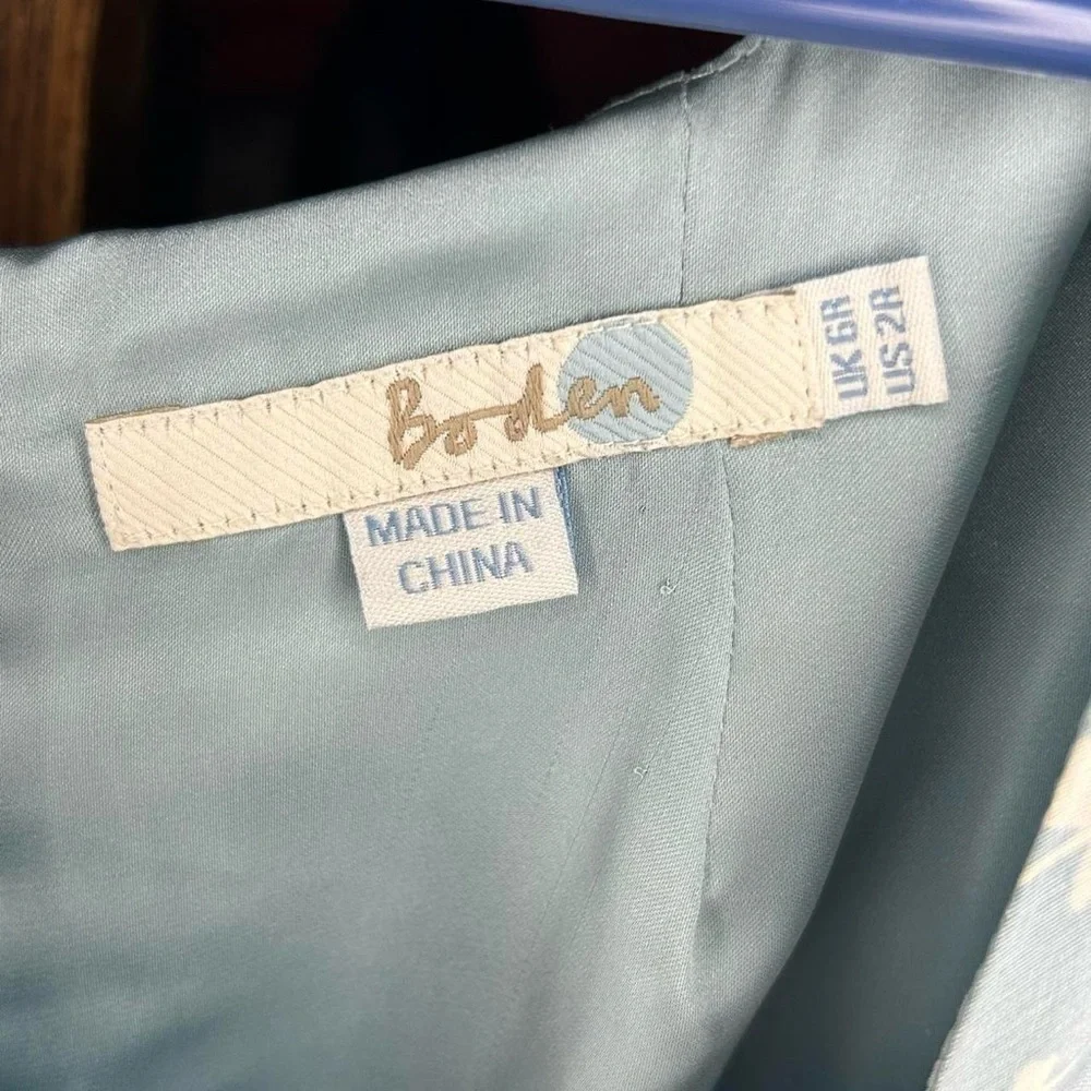 Feminine Fit & Flare -Boden Baby Blue Silk-Lined Dress | US 2 / UK 6
